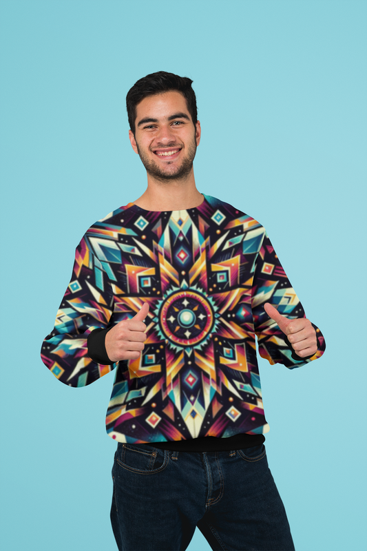 Geometric Tribal, Men's Crewneck Sweatshirt (AOP)