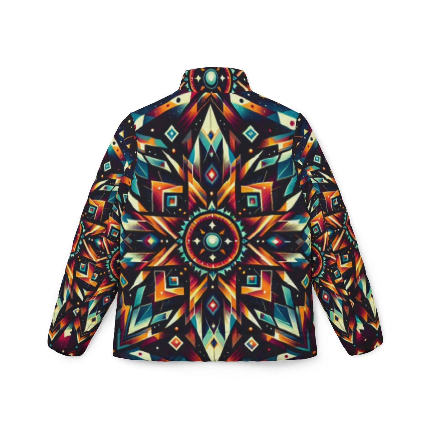 Geometric Tribal, Women’s Puffer Jacket (AOP)