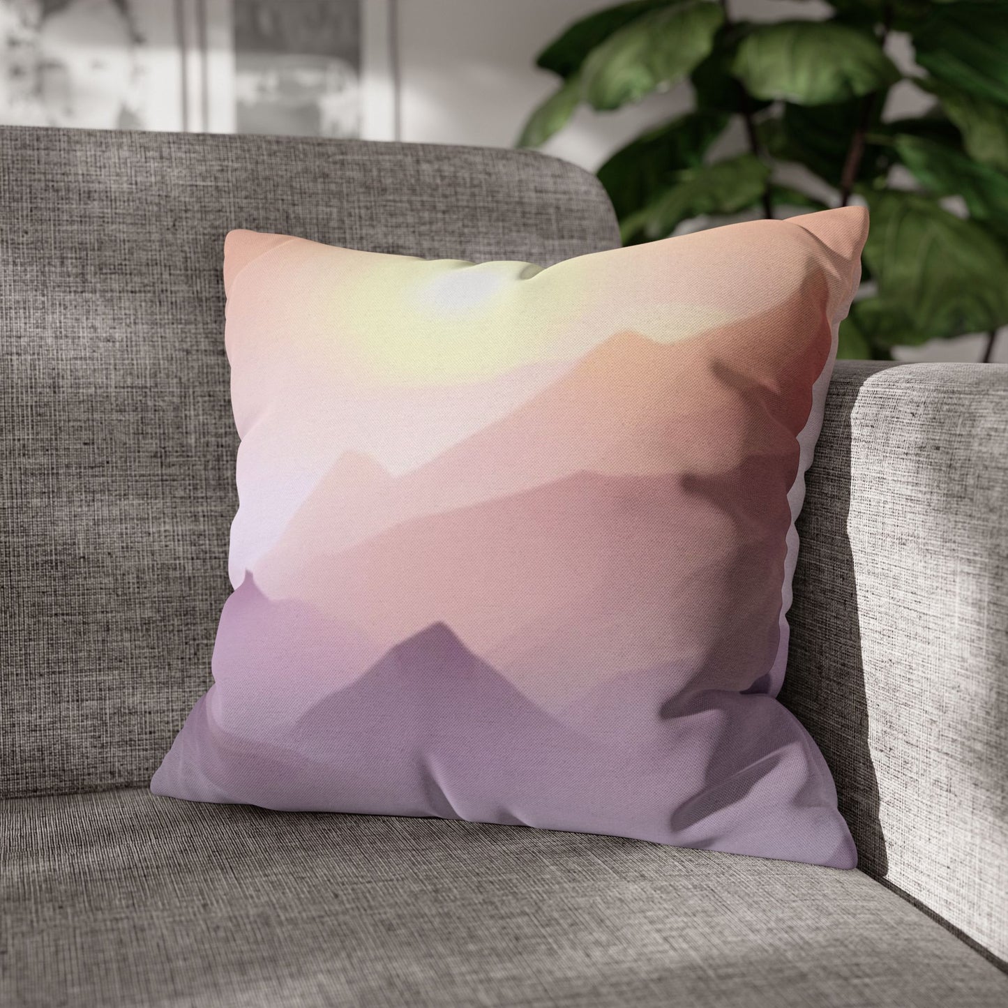 Purple Mountains, Polyester Square Pillowcase