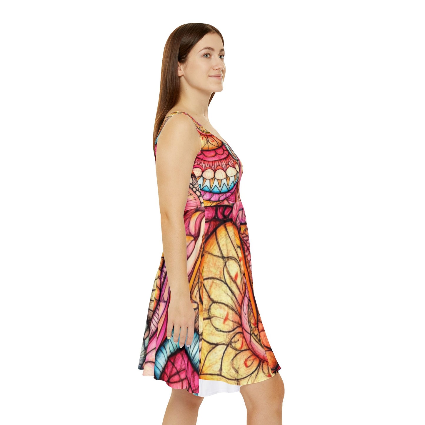 Abstract Seashell, Women's Skater Dress (AOP)