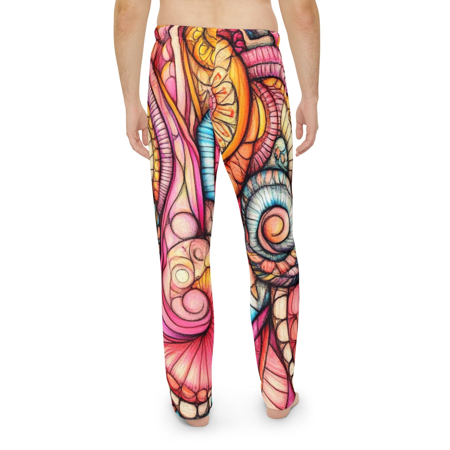 Abstract Seashell, Men's Pajama Pants (AOP)