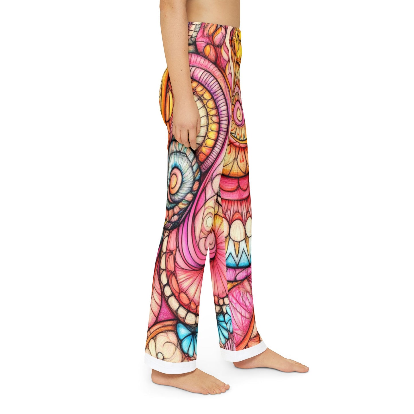 Abstract Seashell, Kids Pajama Pants (AOP)