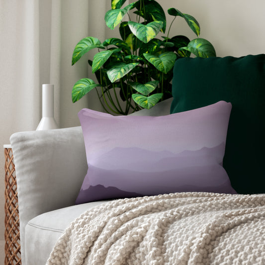 Purple Mountains Base, Spun Polyester Lumbar Pillow