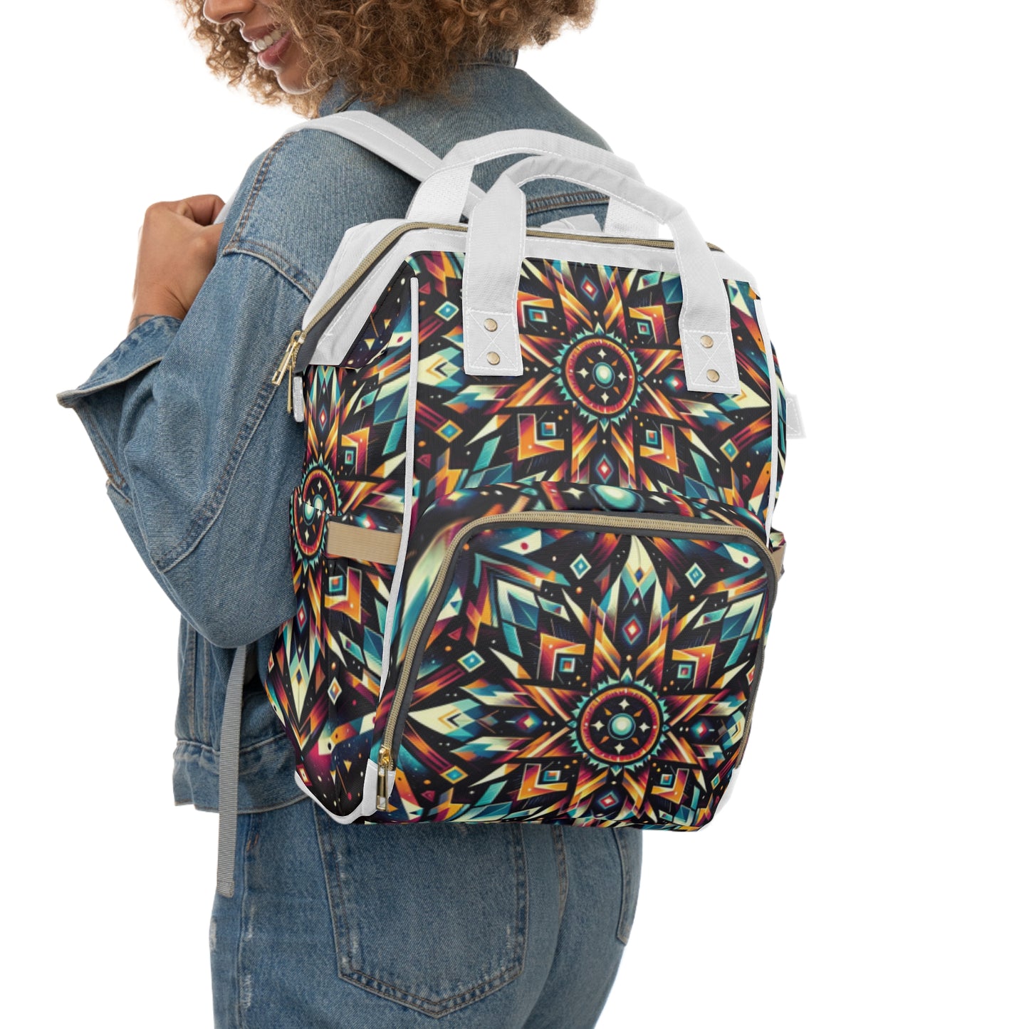 Geometric Tribal, Multifunctional Diaper Backpack