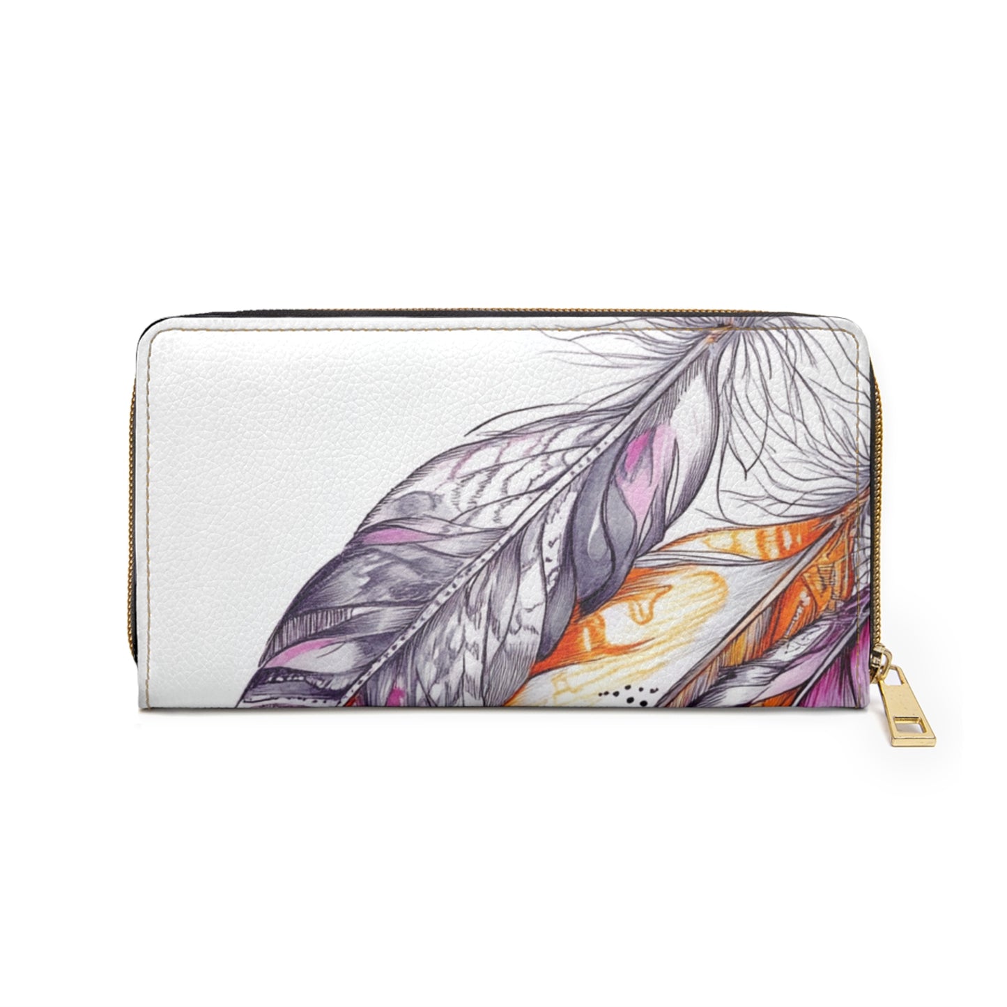 White Feather,  Zipper Wallet