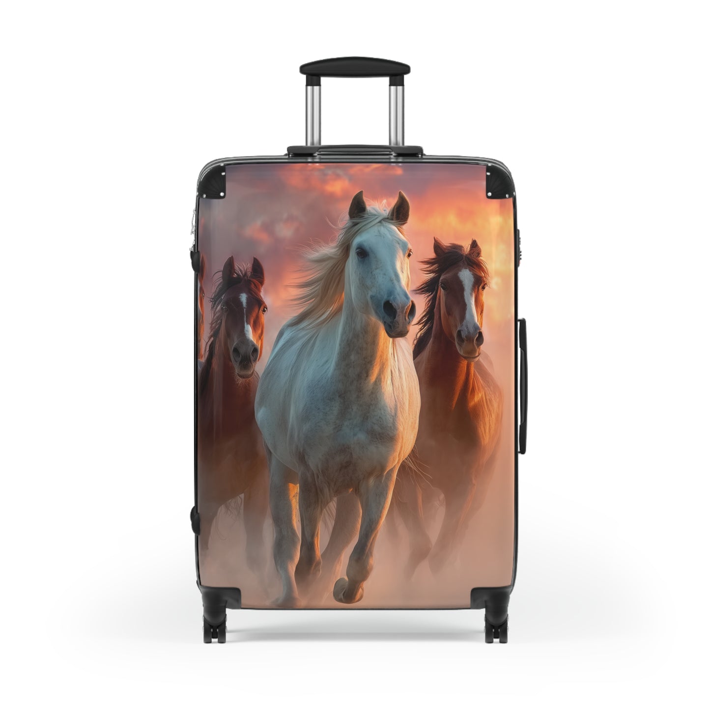 Running On Sunlight, Unique Easy Identify Travel Suitcase- Horses Suitcase — Scenic Wild Horse Carry-On Luggage