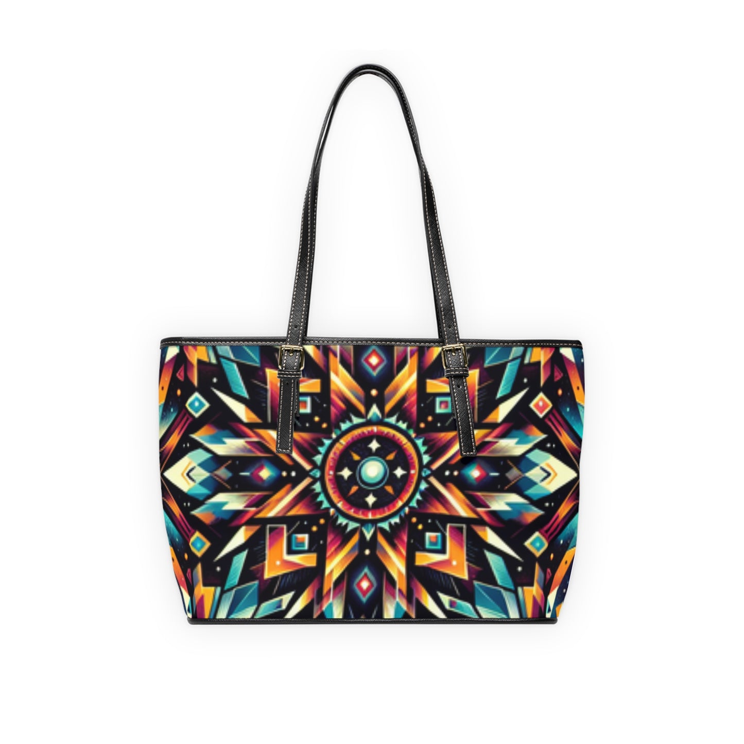 Geometric Tribal, PU Leather Shoulder Bag