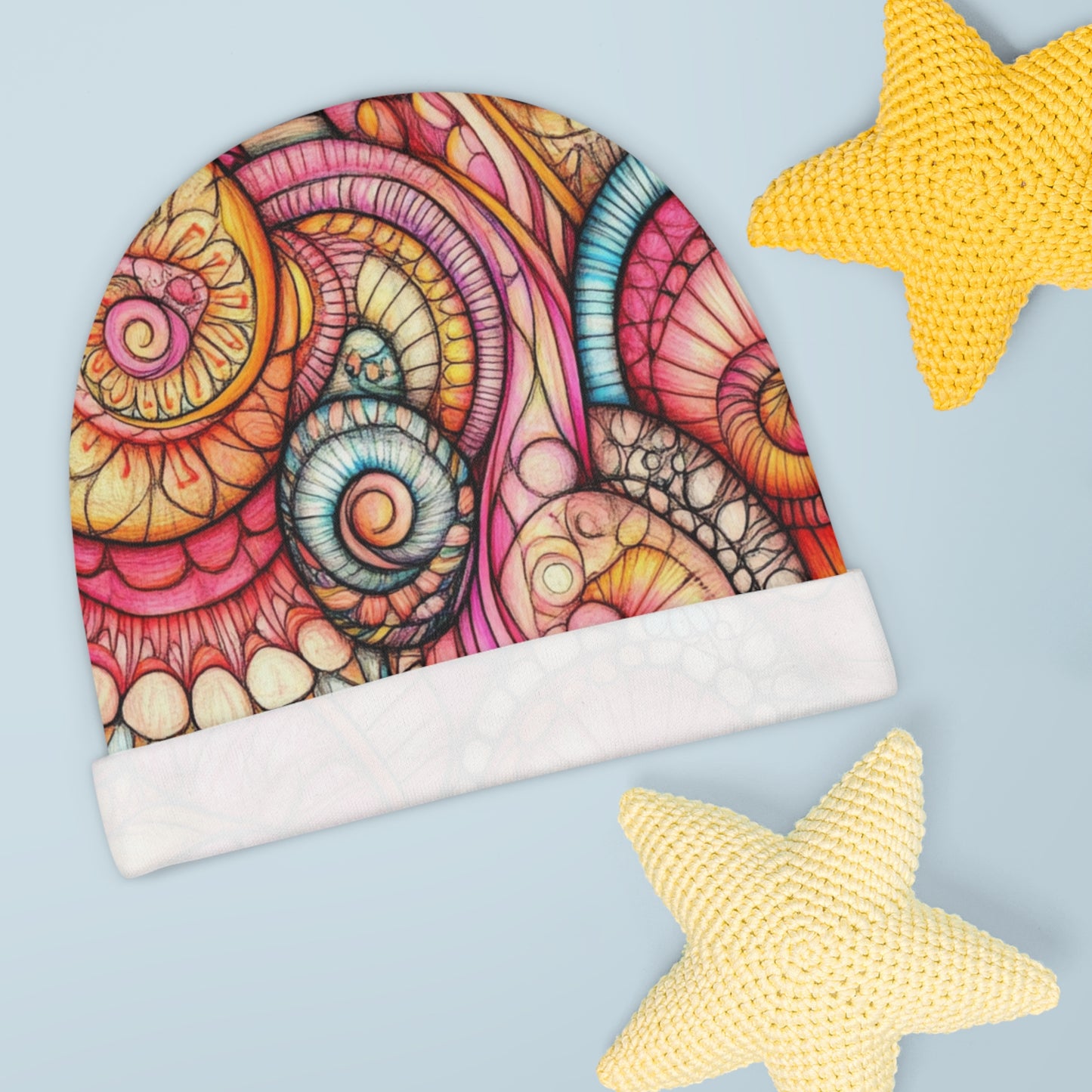 Abstract Seashell, Baby Beanie (AOP)