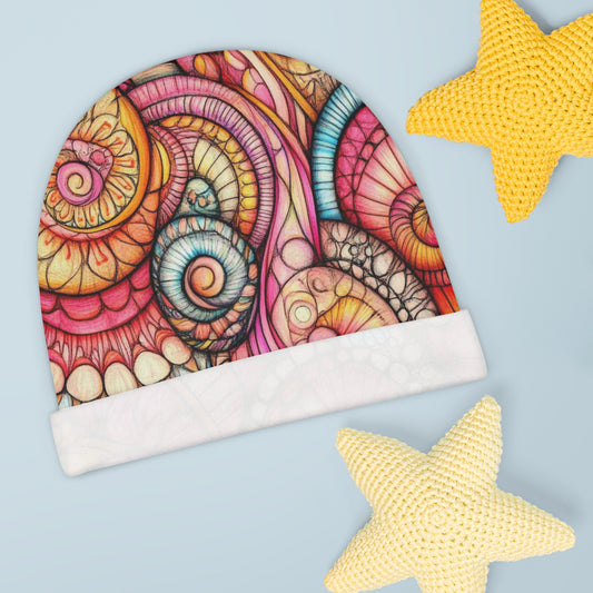 Abstract Seashell, Baby Beanie (AOP)