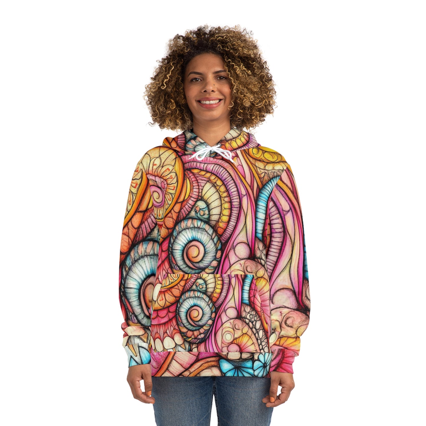 Abstract Seashell, Unisex Fashion Hoodie (AOP)