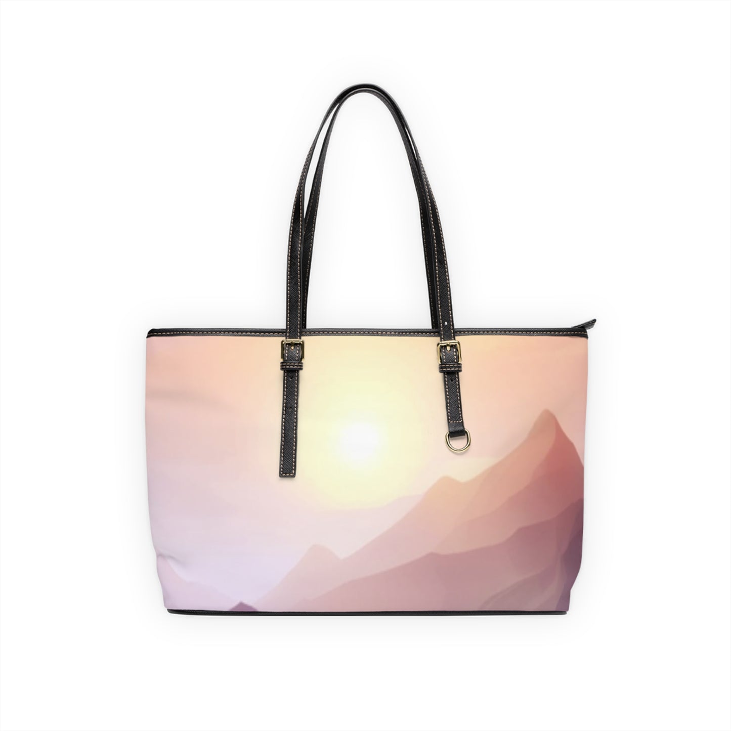 Purple Mountains Sun, PU Leather Shoulder Bag