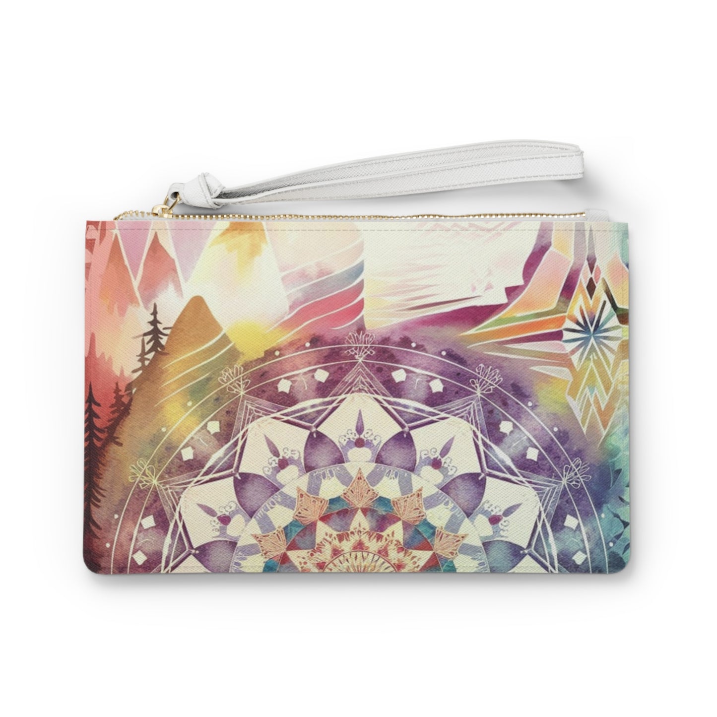 Geometric Pastel Rainbow, Clutch Bag