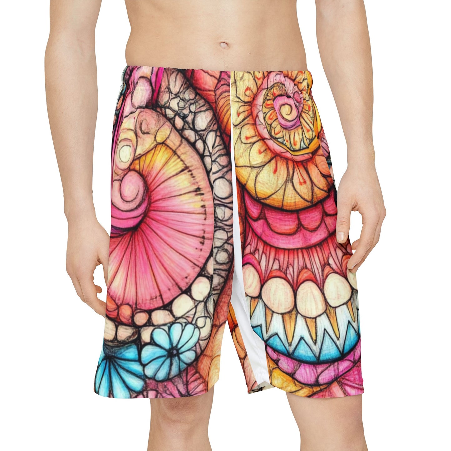 Abstract Seashell, Men’s Sports Shorts (AOP)