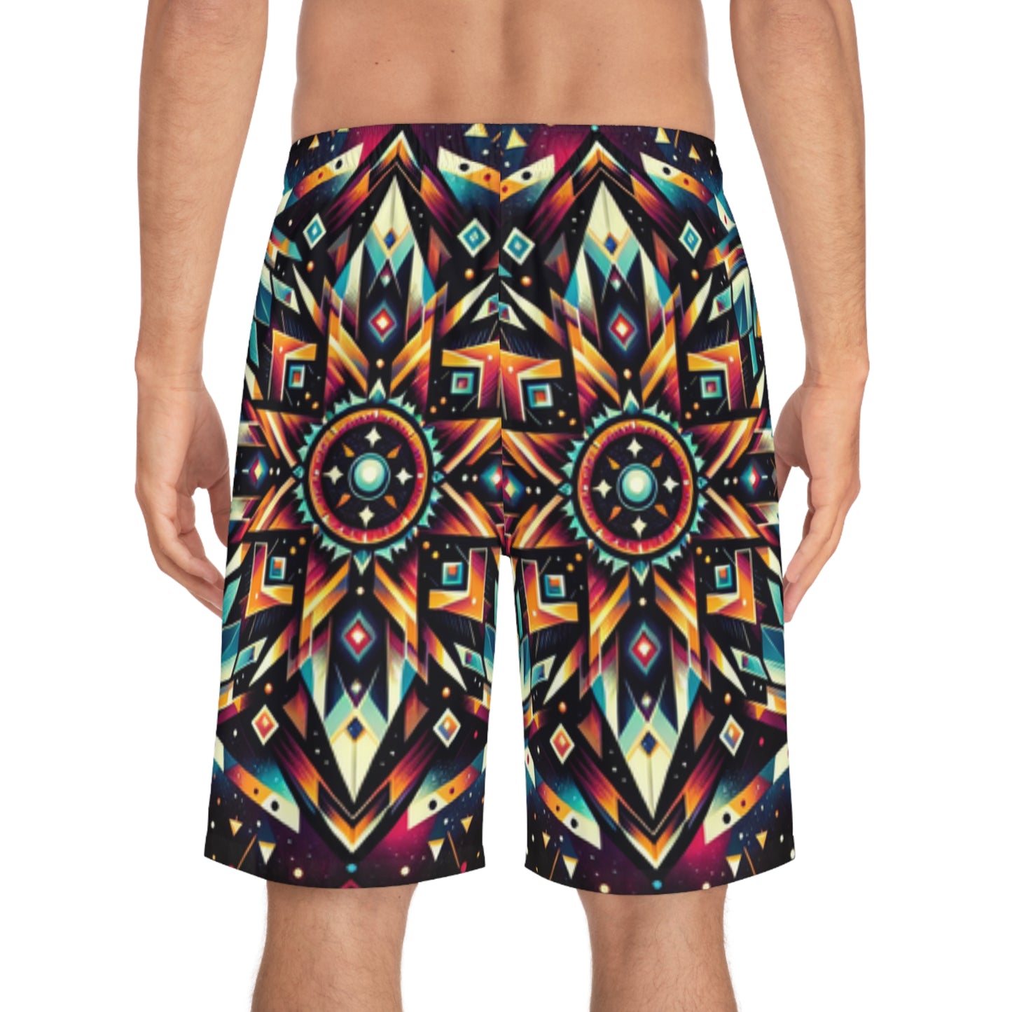 Geometric Tribal, Men's Board Shorts (AOP)