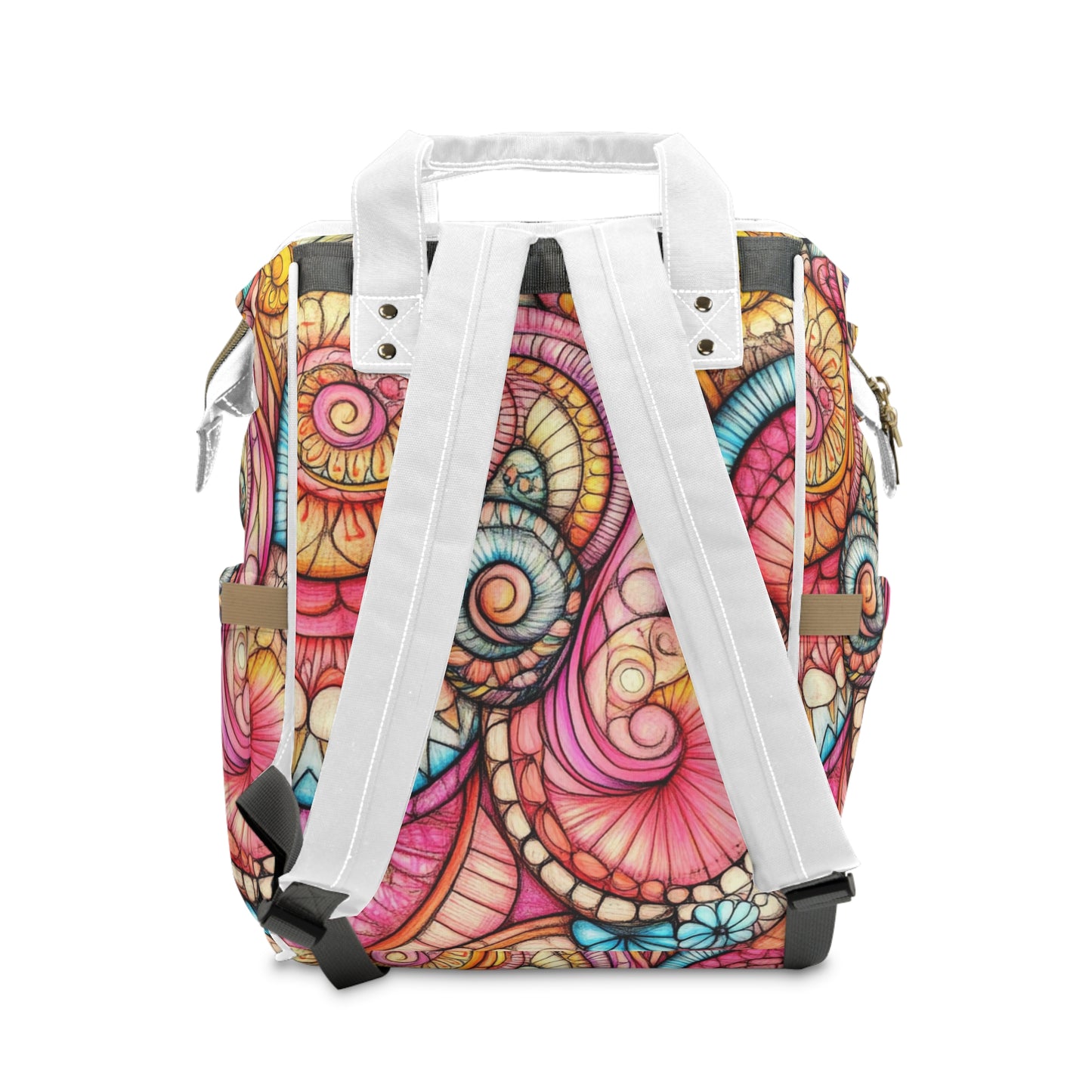 Abstract Seashell, Multifunctional Diaper Backpack