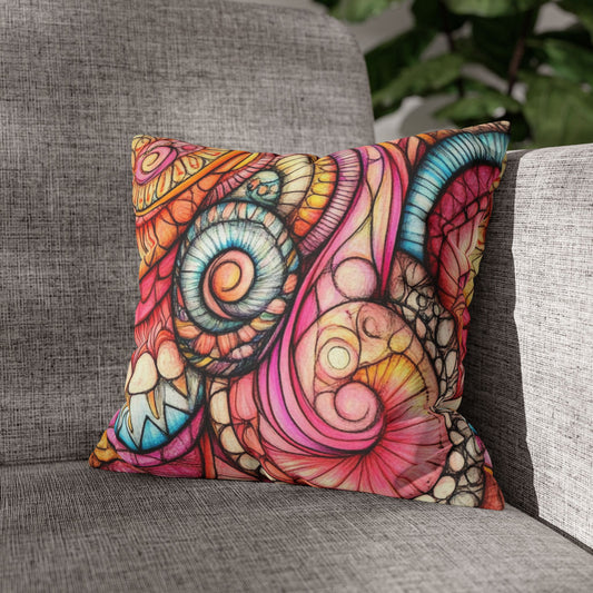 Abstract Seashells, Spun Polyester Square Pillowcase