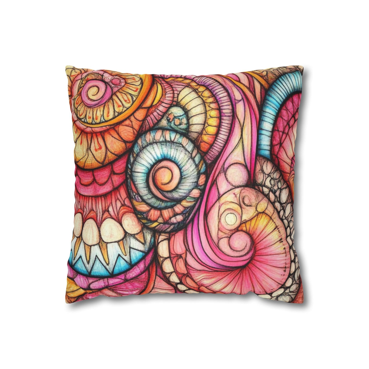 Abstract Seashells, Spun Polyester Square Pillowcase