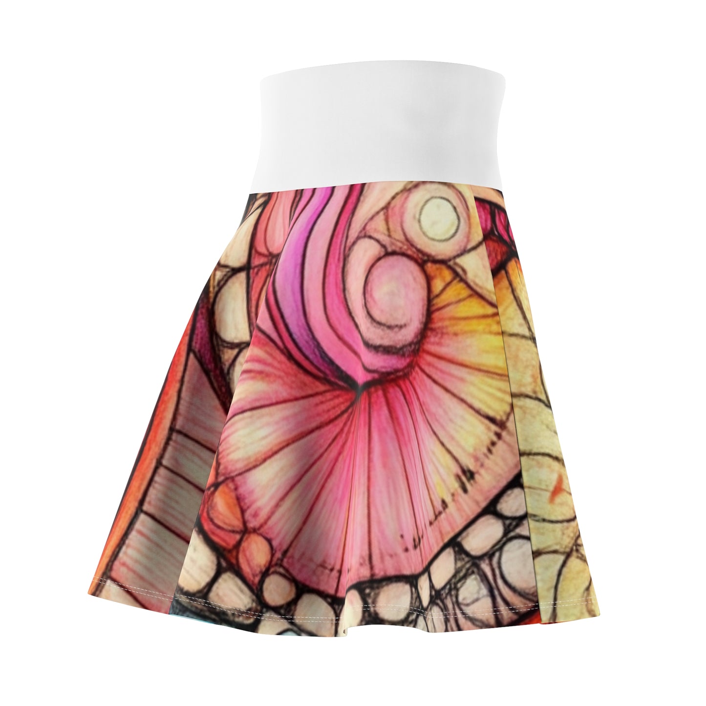 Abstract Seashell, Women's Skater Skirt (AOP)