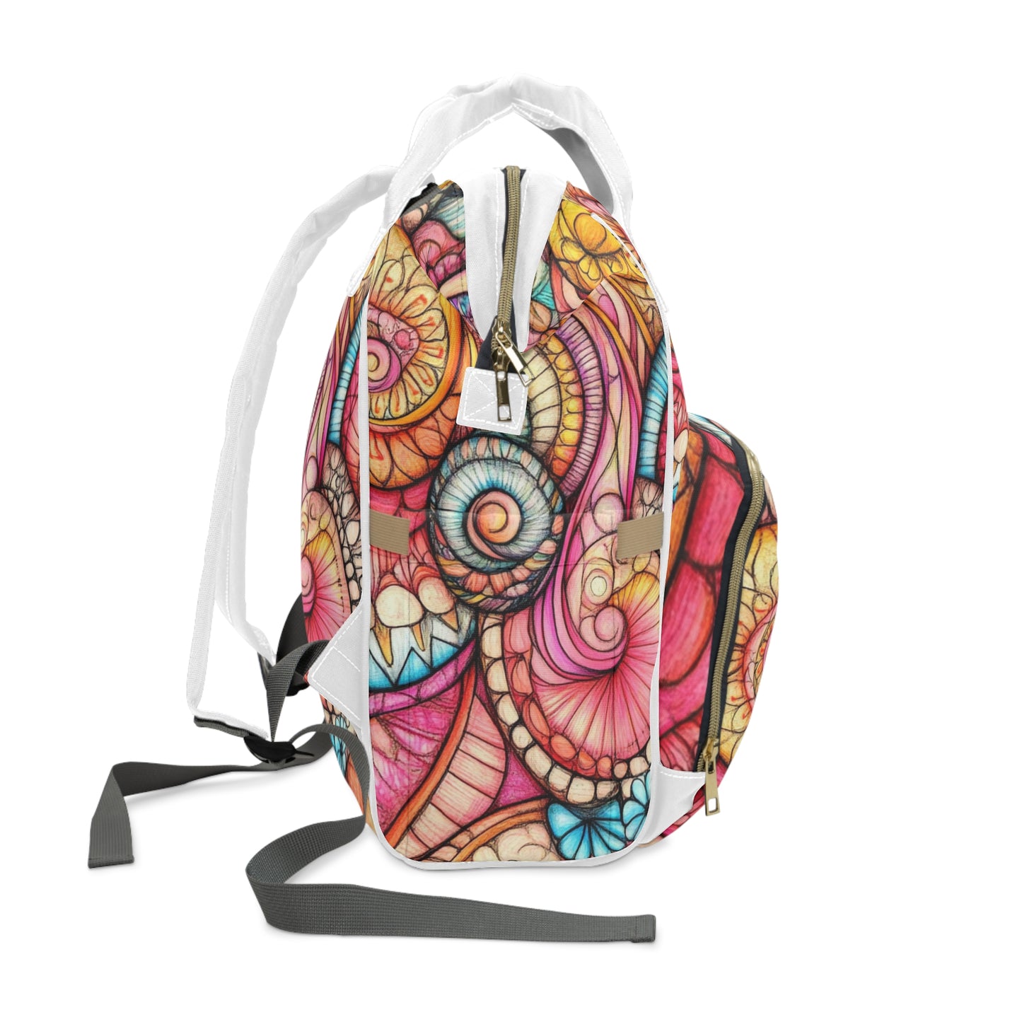 Abstract Seashell, Multifunctional Diaper Backpack