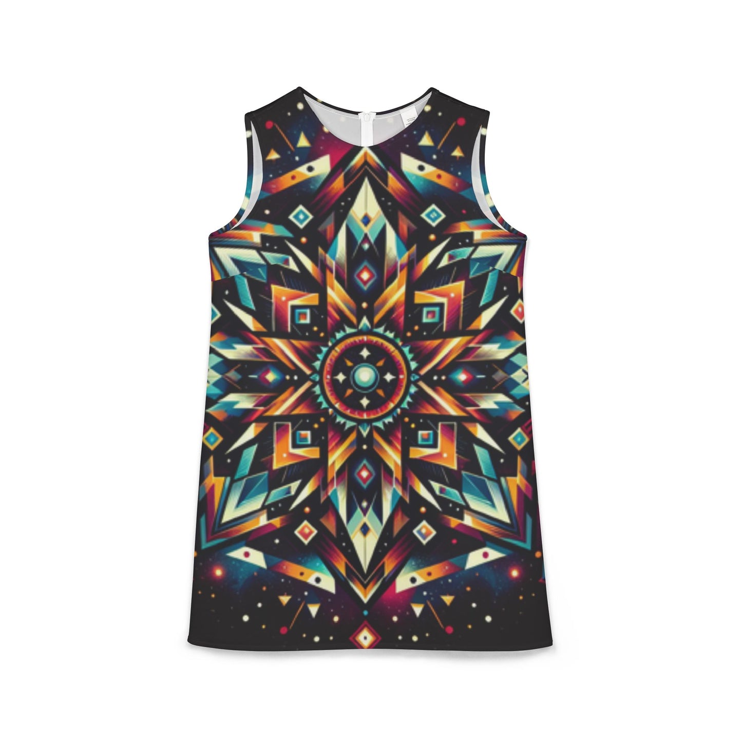 Geometric Tribal, A-line Sleeveless Dress (AOP)