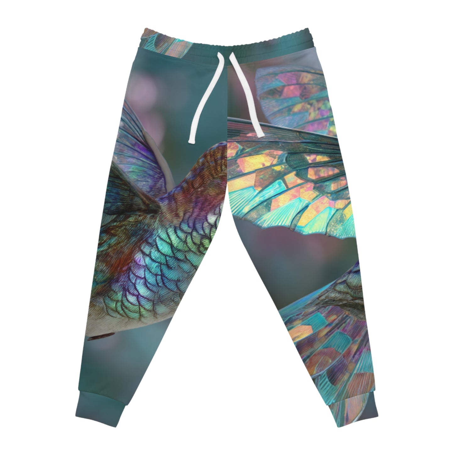 Hummingbird in Flight with Iridescent Wings, Athletic Joggers - Stylish & Comfortable Loungewear