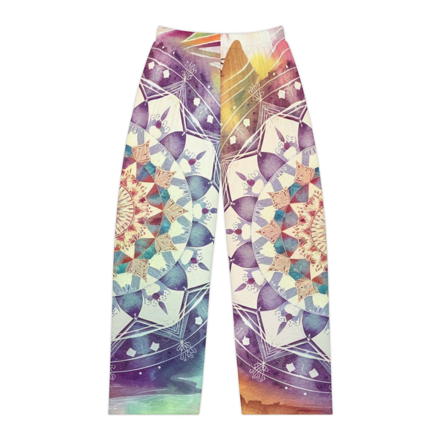 Geometric Pastel Rainbow, Women's Pajama Pants (AOP)