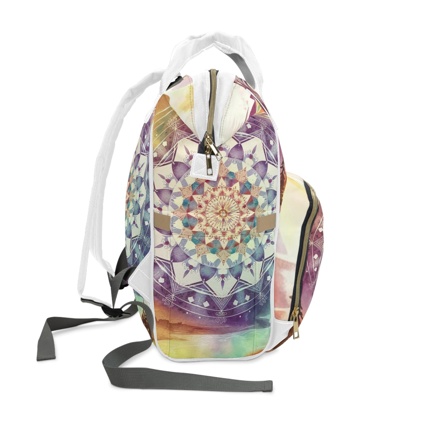 Geometric Pastel Rainbow, Multifunctional Diaper Backpack