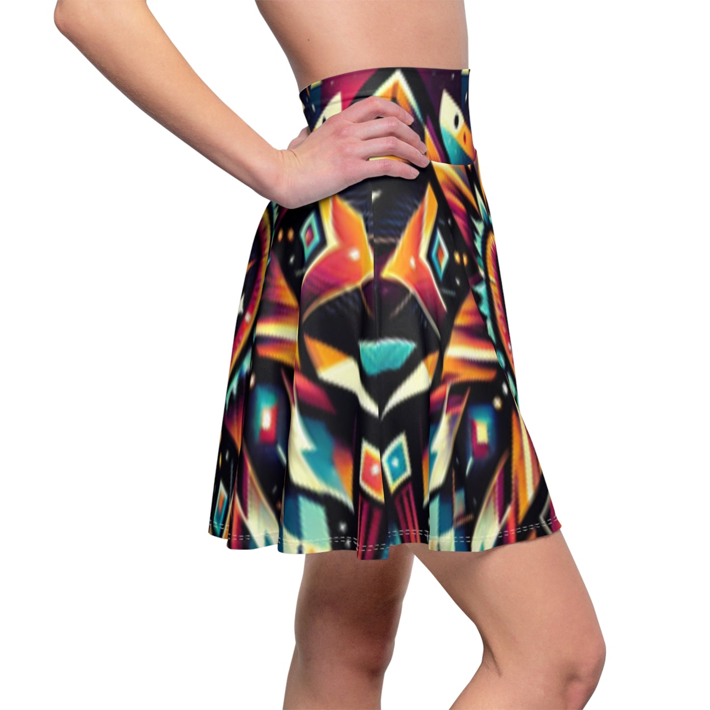 Geometric Tribal, Women's Skater Skirt (AOP)