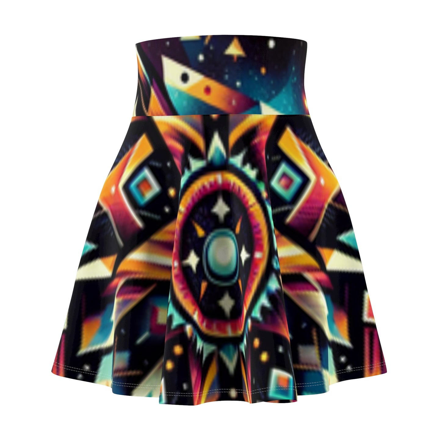 Geometric Tribal, Women's Skater Skirt (AOP)