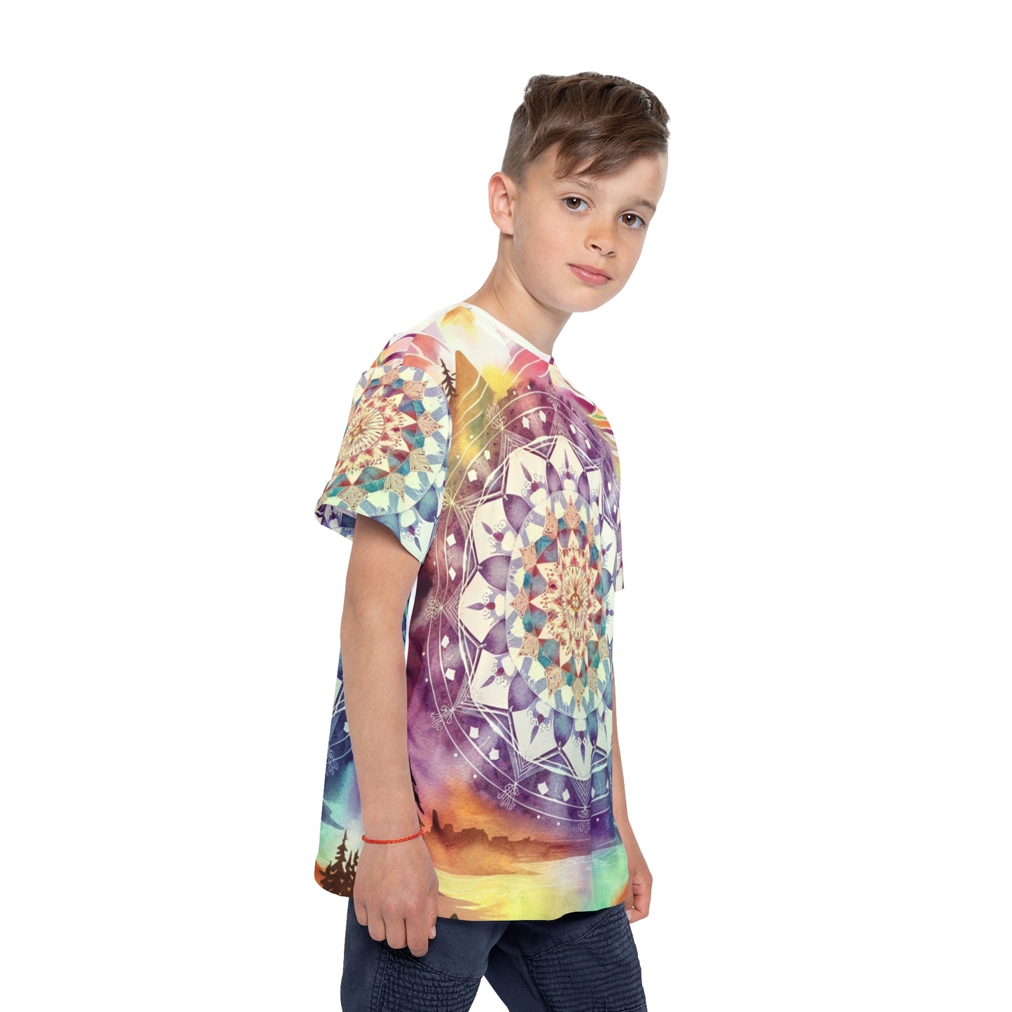 Geometric Pastel Rainbow, Unisex Kids Sports Jersey (AOP)