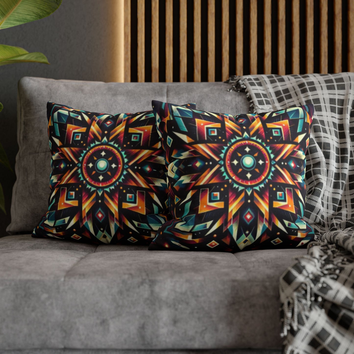 Geometric Tribal, Spun Polyester Square Pillowcase