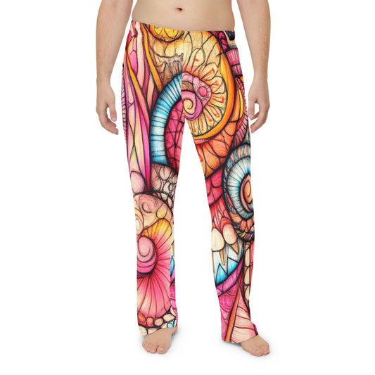 Abstract Seashell, Men's Pajama Pants (AOP)