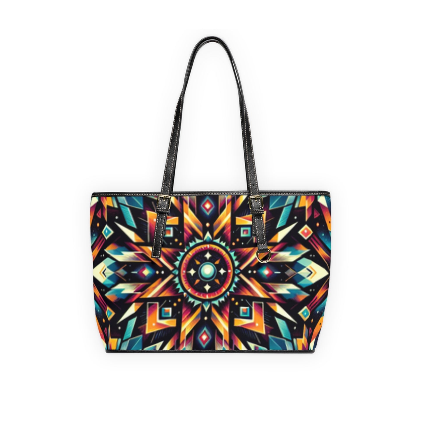 Geometric Tribal, PU Leather Shoulder Bag