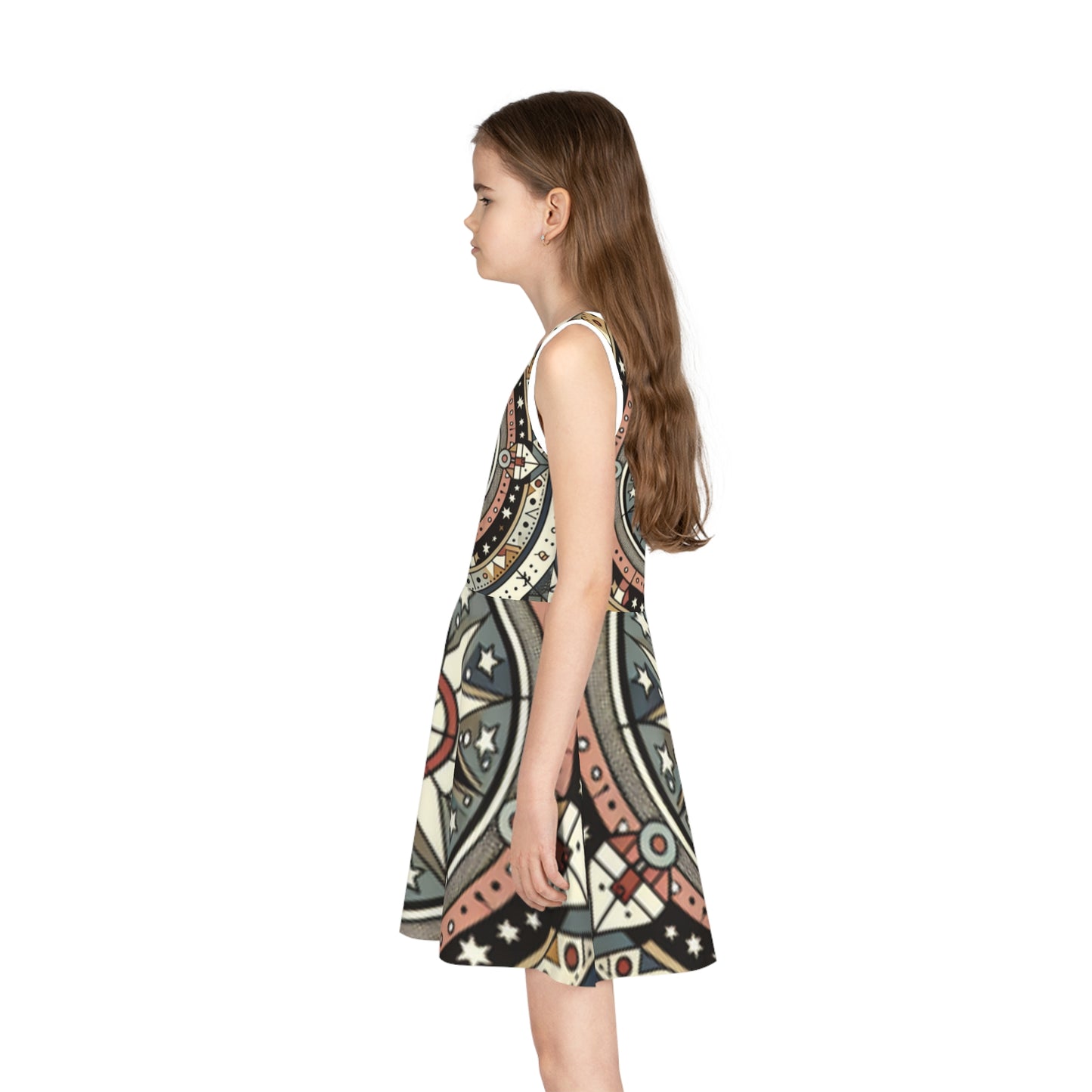 Sandstone, Girls' Sleeveless Sundress (AOP)