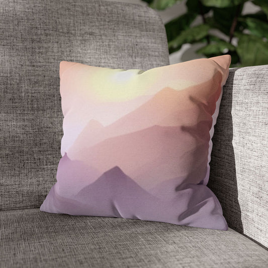 Purple Mountains, Polyester Square Pillowcase