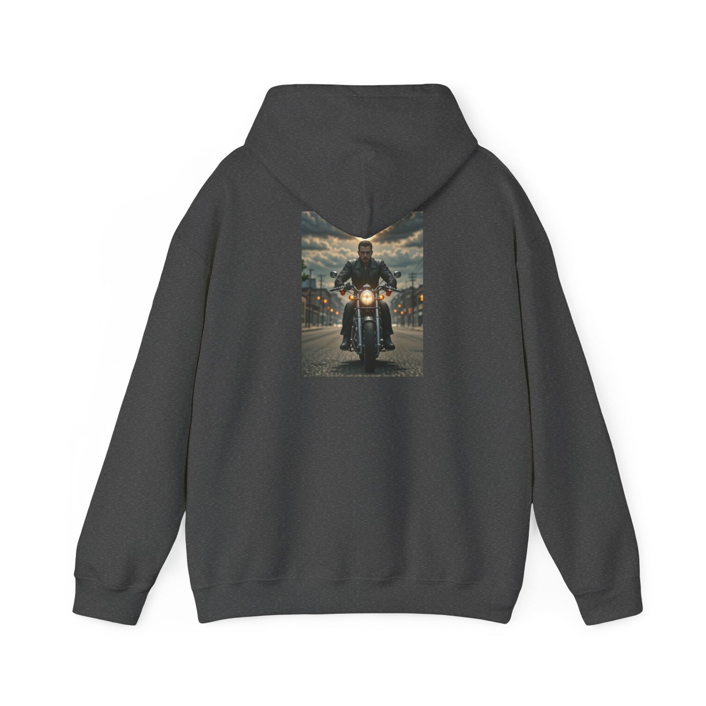 On the Streets, Motorcycle, Unisex Heavy Blend™ Hooded Sweatshirt, AI Assisted Design