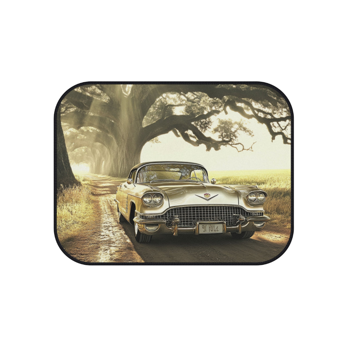 Vintage Golden Cadillac Car Mats (Set of 4) — Retro Classic Road Trip Floor Liners