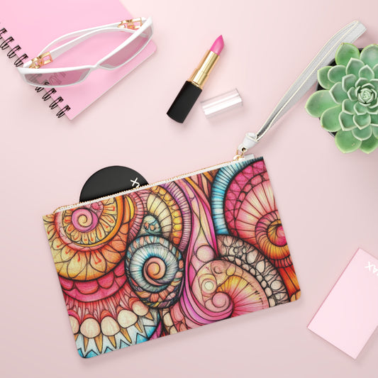 Abstract Seashells, Clutch Bag