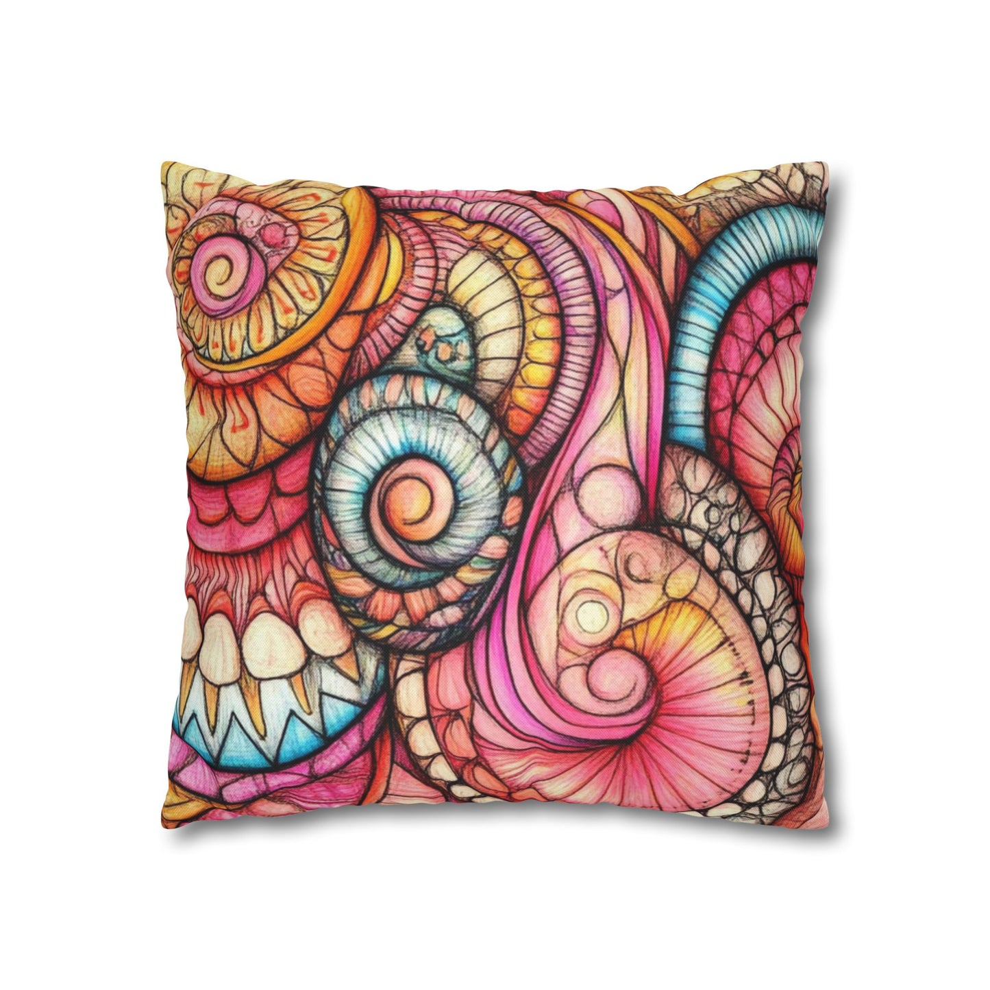 Abstract Seashells, Spun Polyester Square Pillowcase