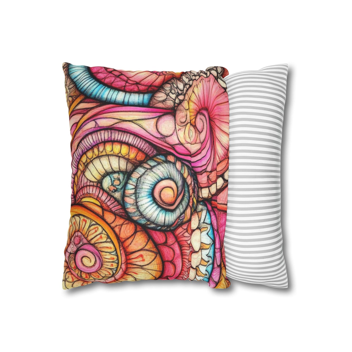 Abstract Seashells, Spun Polyester Square Pillowcase