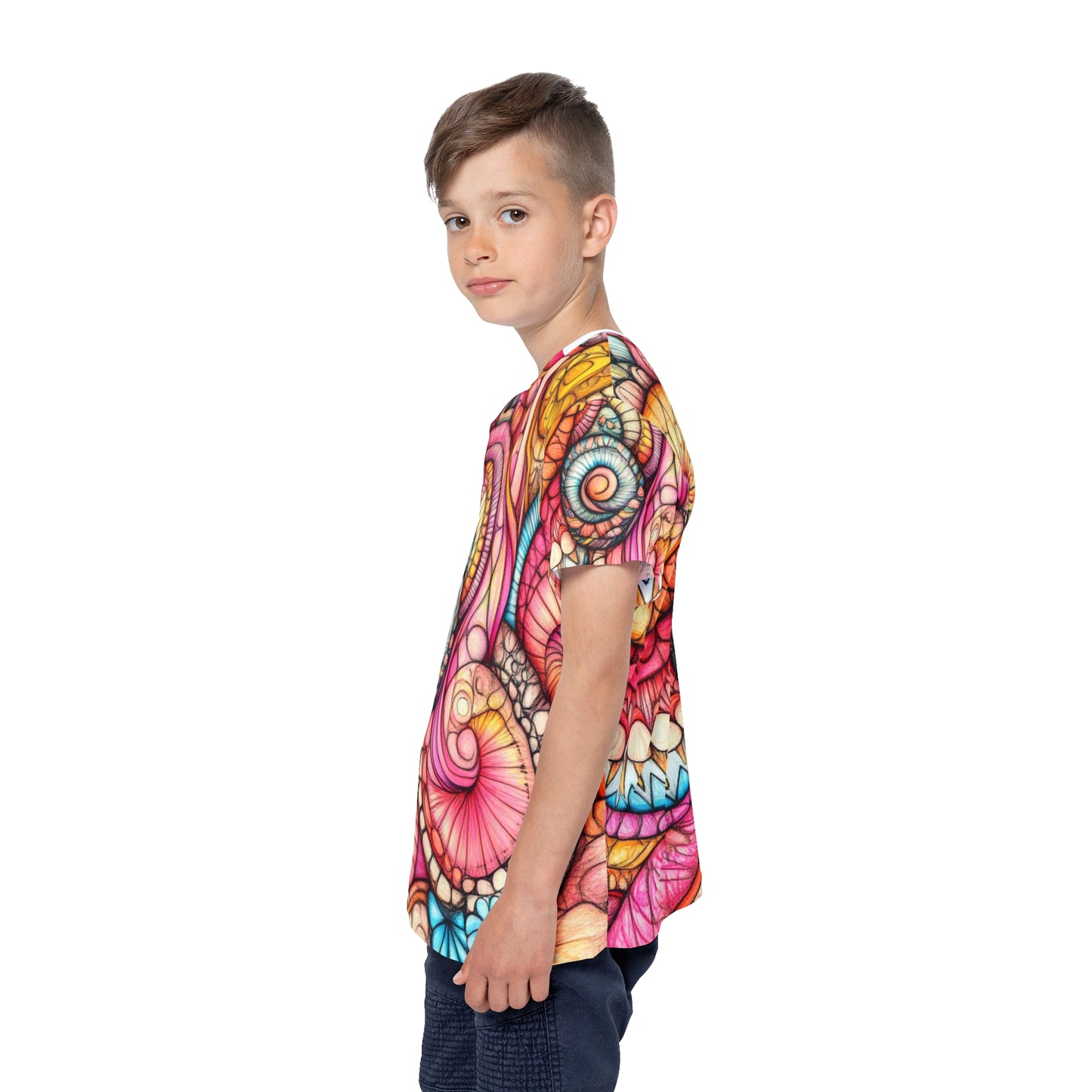 Abstract Seashell, Unisex Kids Sports Jersey (AOP)