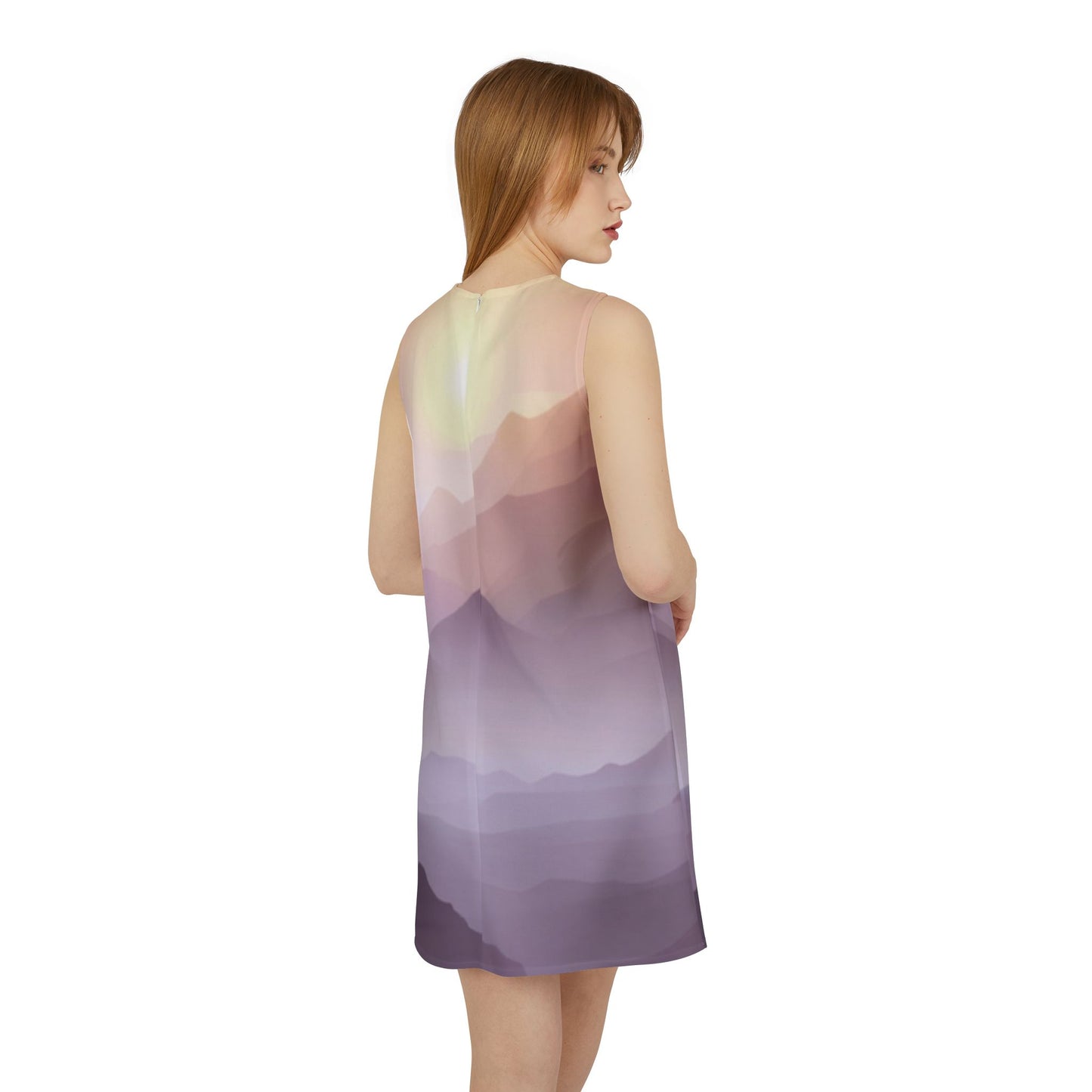 Purple Mountains, A-line Sleeveless Dress (AOP)