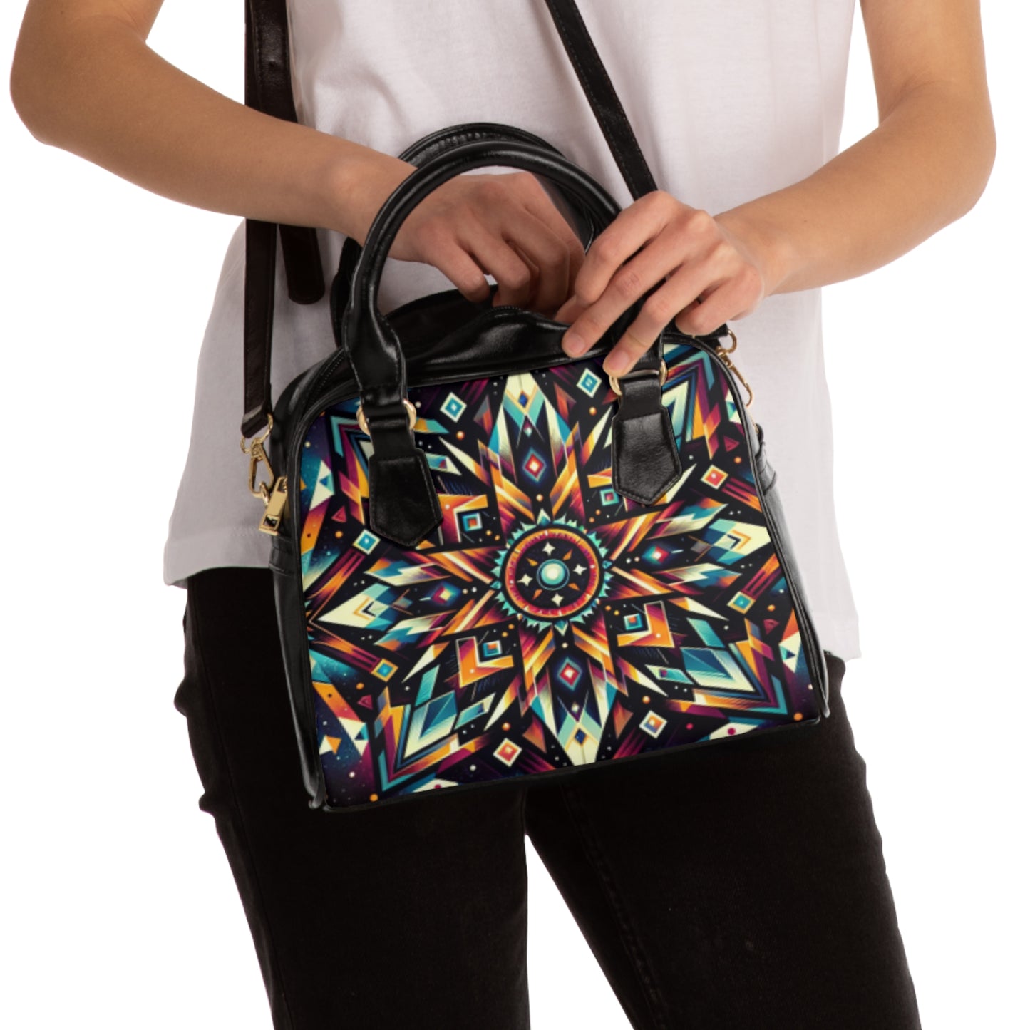 Geometric Tribal, Shoulder Handbag