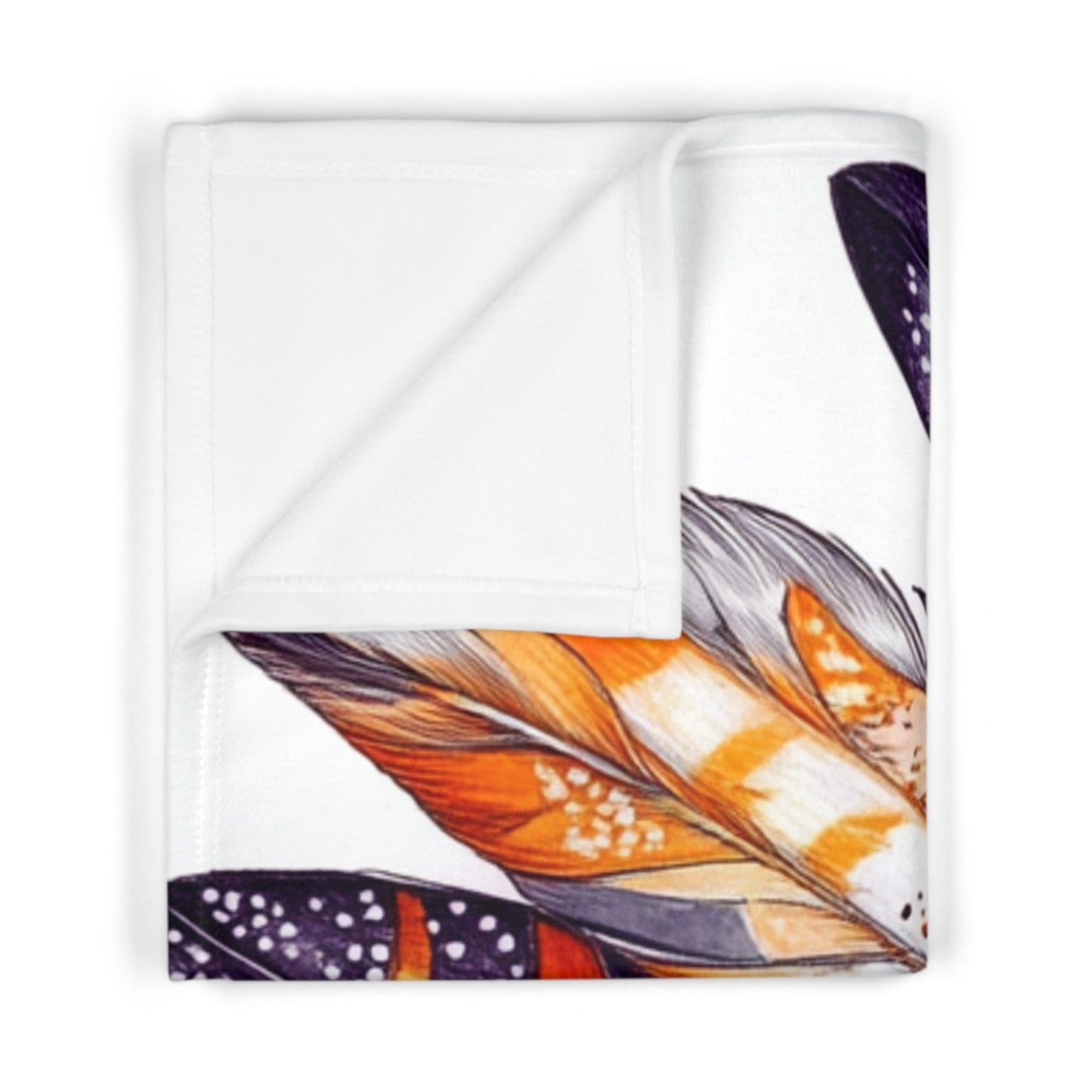 White Feather, Soft Fleece Baby Blanket