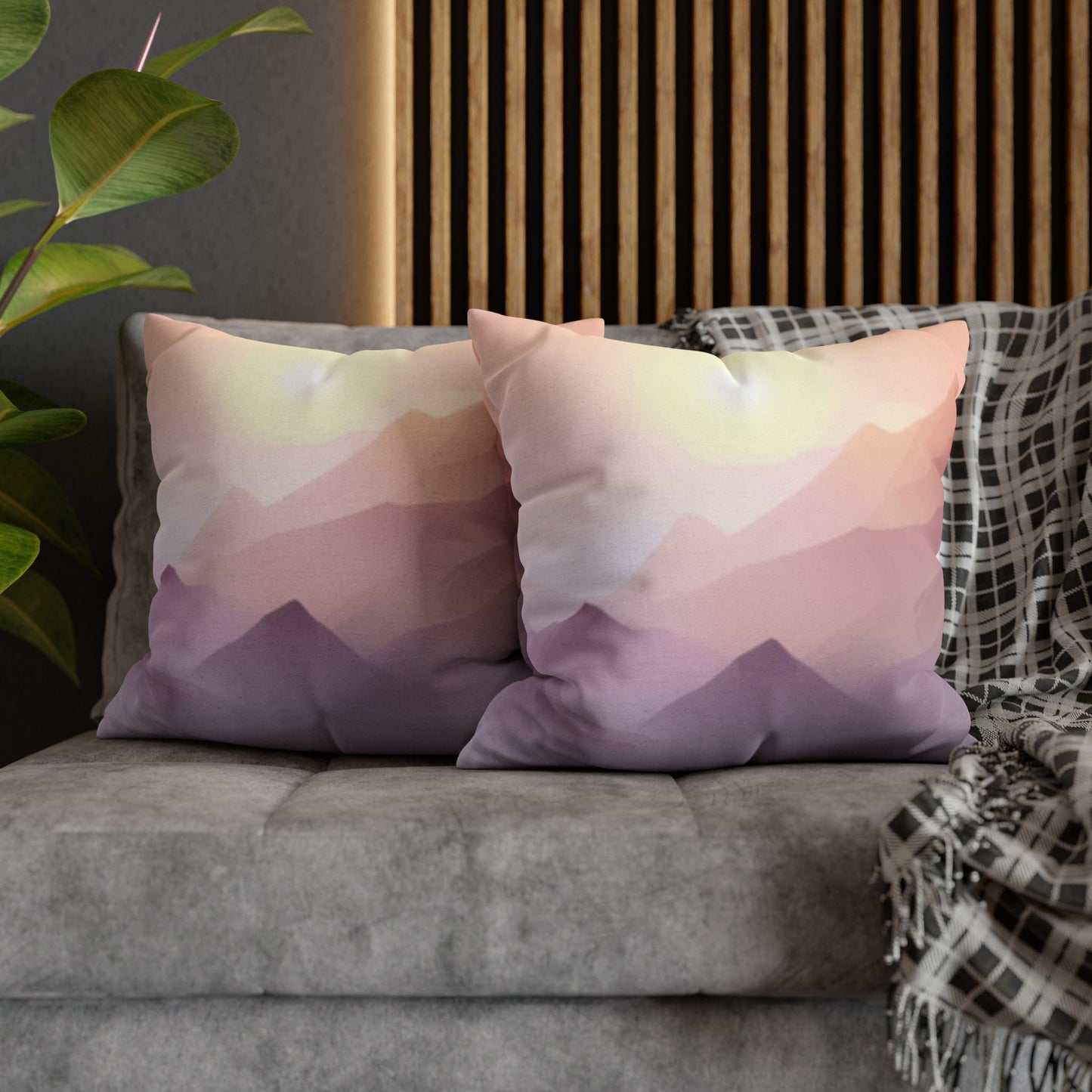 Purple Mountains, Polyester Square Pillowcase