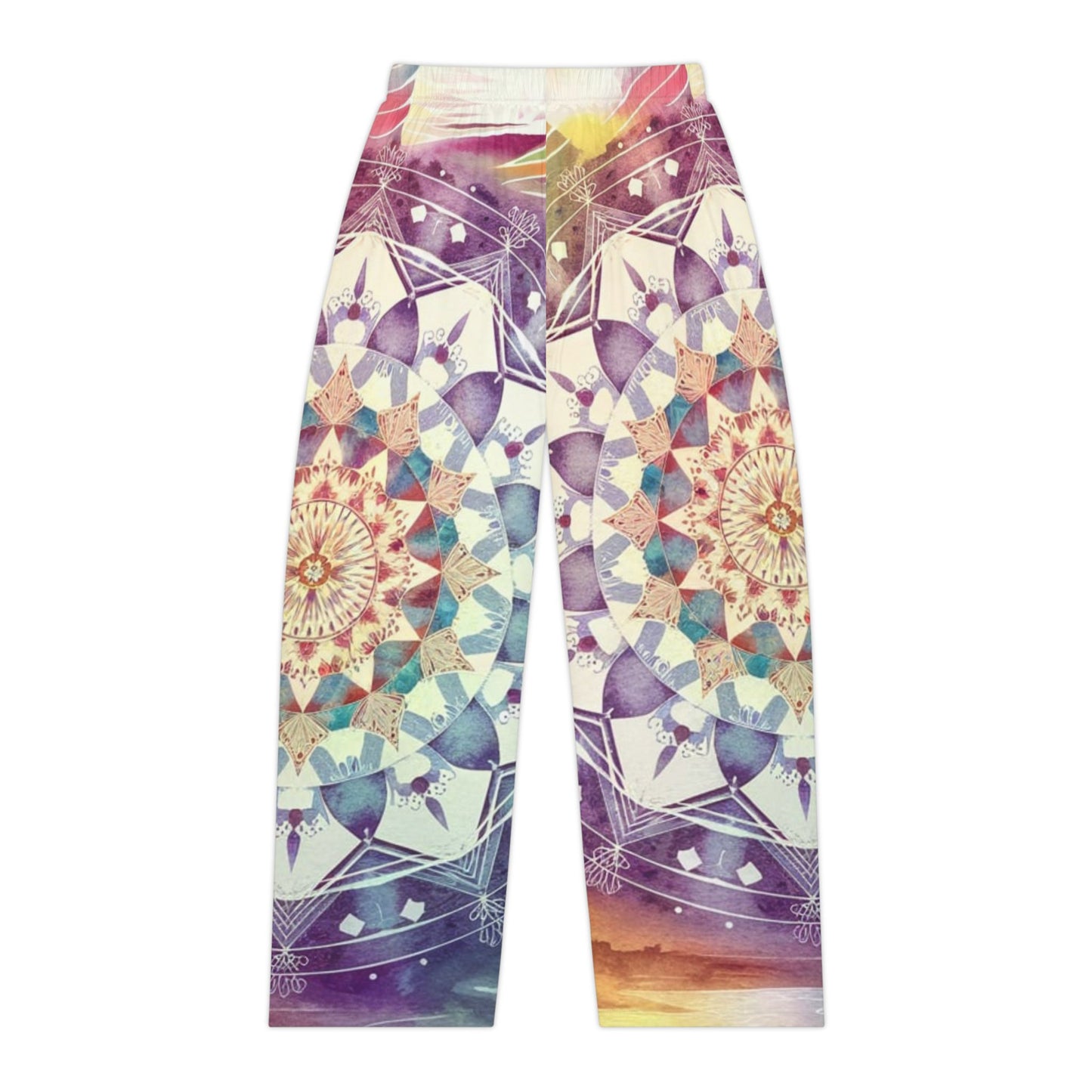 Geometric Pastel Rainbow, Women's Pajama Pants (AOP)