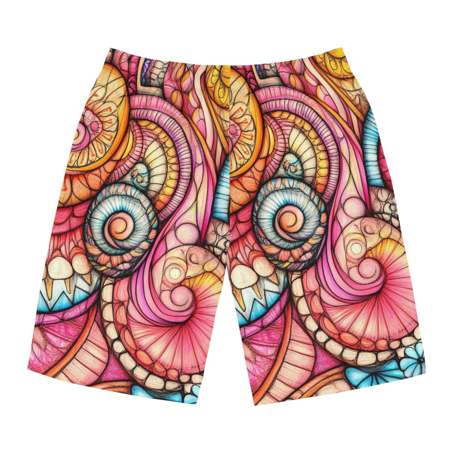 Abstract Seashell, Men's Board Shorts (AOP)