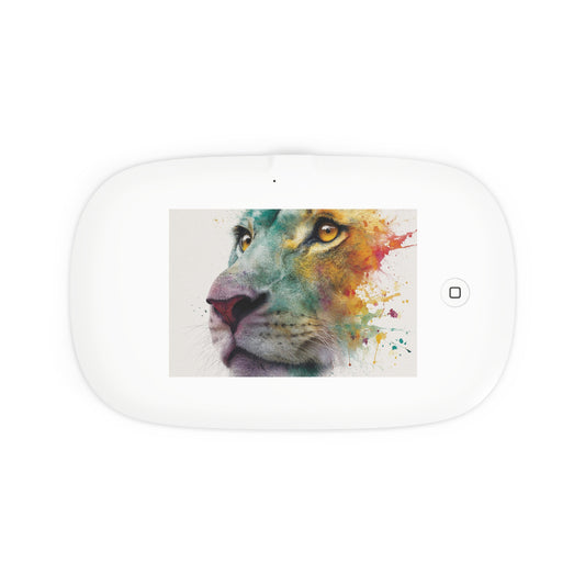 Soul of a Lion, Lion Watercolor UV Phone Sanitizer & Wireless Charging Pad