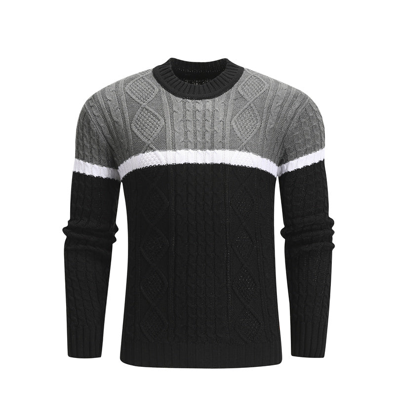 m2-Men's Casual Knitted Soft Cotton Sweaters Pullover