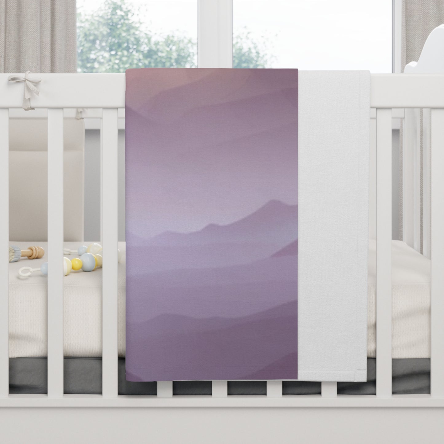 Purple Mountains, Soft Fleece Baby Blanket